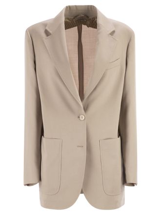 Max Mara Mxmaffari Single Breasted Jacket In Wool, Mohair And Silk
