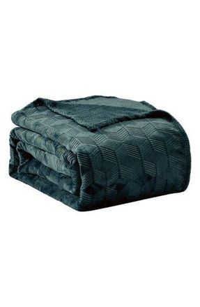 Luxury Home Amrani Embossed Throw Blanket in Teal at Nordstrom Rack, Size Queen