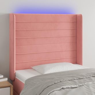 vidaXL Cabecero Con Led De Terciopelo Rosa 103x16x118/128 Cm Vidaxl