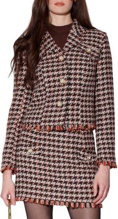 Walter Baker Veronica Tweed Blazer in Autumn Tweed at Nordstrom Rack, Size X-Small