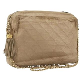 Chanel Pre-owned Cross Body Bags, female, Beige, Size: ONE SIZE Pre-owned Vintage Shoulder Bag