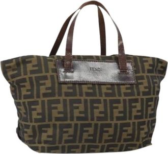 Fendi Pre-owned Handbags, female, Brown, Size: ONE SIZE Pre-owned Zucca Canvas Hand Bag