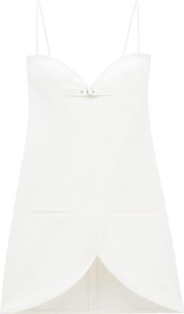 Courr&egrave;ges Ellipse crinkled mini dress - women - Elastane/Cotton/Polyurethane - 40 - White