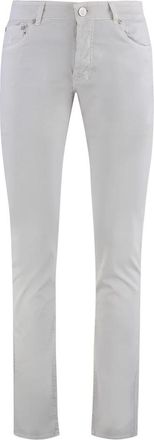 Moorer Slim Fit Katoen Zijden Broek - Heren - Chinos - Grijs - W31 - Katoen - Broeken