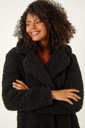 DUSK Borg Detail Longline Coat