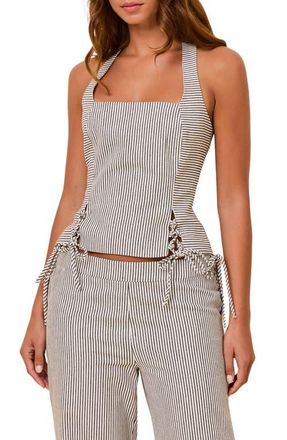 Solid & Striped The Kendall Stripe Halter Top in Twill Stripe at Nordstrom, Size X-Small