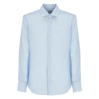 Saint Barth Pamplona Shirt - Heren - Zakelijke Overhemden - Blauw - XL - Linnen - Overhemden
