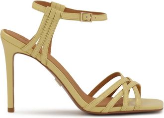 Kazar Gele sandalen met dunne bandjes - Dames - Sandalen met hakken - Geel - 41 EU - Leer - Schoenen