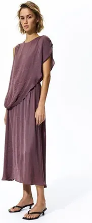 H&M Draped Satin Dress in Dark Purple at Nordstrom, Size X-Small