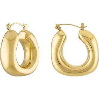 BEN ONI Square Tube Hoop Earrings in Gold at Nordstrom