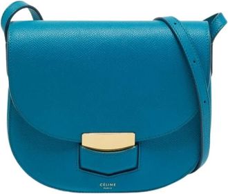 Celine Pre-owned Cross Body Bags, female, Blue, Size: ONE SIZE Pre-owned Leather Cross Body Bag