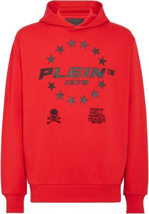 Philipp Plein Hoodies & sweatvesten, Heren, Rood, 3Xl, Katoen, Hooded Sweatshirt