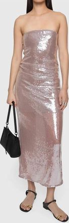 Rebecca Minkoff Emmy Tube Sequin Dress In Linen