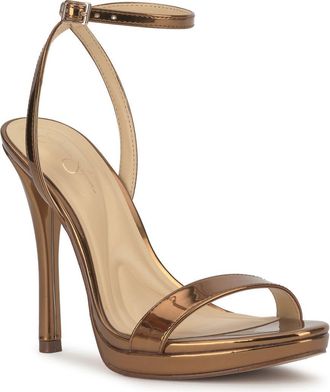 Jessica Simpson Divra Ankle Strap Stiletto Sandal in Bronze at Nordstrom, Size 7.5