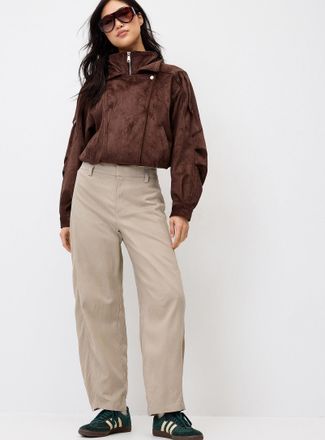 Twik Womens Linen-blend barrel-leg dress pant