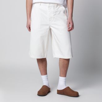 Ami Bermuda ampi in twill di cotone bianchi