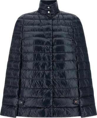 Herno Chaqueta tipo capa de nailon ultraligero con plum&oacute;n - Jackets - Mujer - Azul - M
