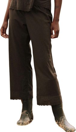 The Great. Womens The Eyelet Easy Sleep Pant In Black