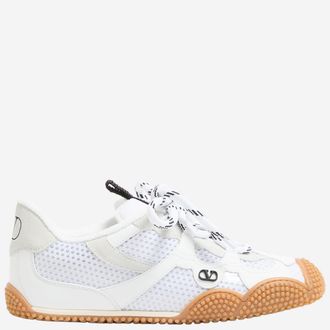 Valentino Garavani Beige White Lace Up Sneakers