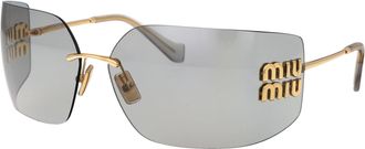 Miu Miu Womens Sunglasses Gold Metal Frame
