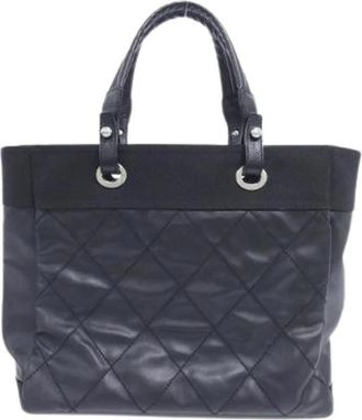 Chanel Pre-owned Paris-Biarritz Canvas Tote Bag - Heren - Vintage Shopper - Zwart - ONE Size - Vintage