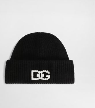 Dolce & Gabbana English Rib Knit Hat With Logo - Man Hats And Gloves Multicolor Tgu