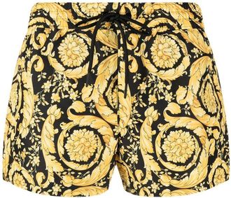 Versace Baroque-print swim shorts - men - Spandex/Elastane/Polyamide/Polyester - 3 - Black