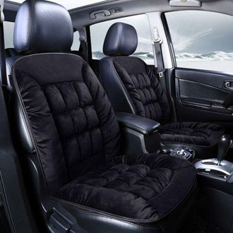 OEM Juego De 1 Funda Universal Para Asientos De Coche, Fundas Universales Para Asientos Delanteros, Coj&iacute;n De Felpa Grueso Para Asiento De Coche (negro)