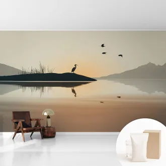 Tulup Tapete Vliestapete Mit Kleber F&uuml;r Wohnzimmer Schlafzimmer K&uuml;che - Wanddekoration Morgenstille 416x254 Cm