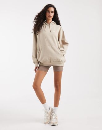 adidas Originals Essentials - Felpa con cappuccio oversize in pile kaki three-Neutro