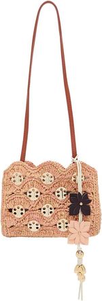 Paco Rabanne 1969 Disc Raffia Shoulder bag - Peach - One Size