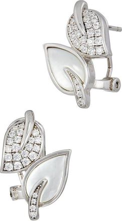 Savvy Cie Jewels Silver Pearl Cz Drop Earrings