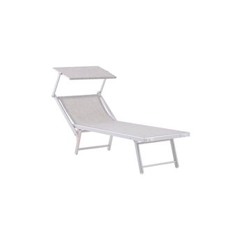 Siediti Fuori e Dentro Pareja de tumbonas de aluminio y textileno gris