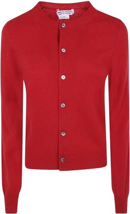 Comme Des Gar&ccedil;ons Truien & Vesten, Dames, Rood, S, Kasjmier, 12 Gauge Cashmere Jersey Cardigan