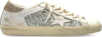 Golden Goose SUPER-STAR SNEAKERS WITH GLITTER DETAILS - Golden Goose Deluxe Brand - Woman