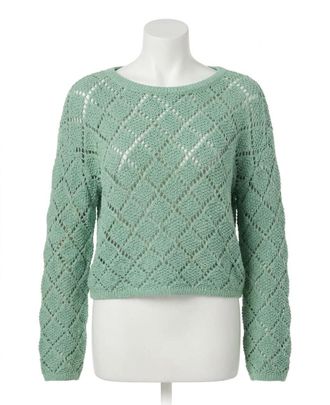 Z Supply Hullen Crochet Sweater In Crystal Green
