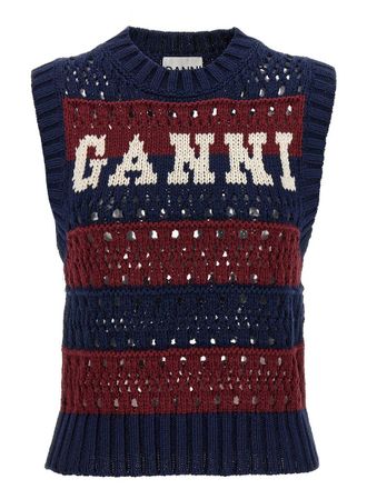Ganni Blue Striped Vest