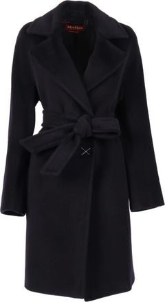 Max Mara Belted Coats, female, Blue, Size: M Scire Coat
