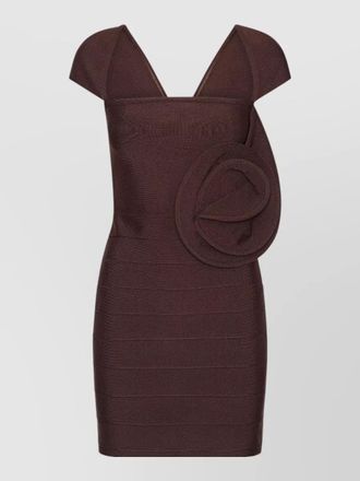 Rotate short-sleeve rose mini dress