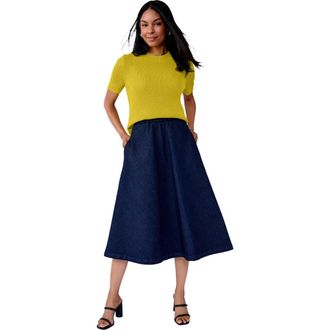 Jessica London Shaker Tee in Golden Citrus at Nordstrom, Size Medium