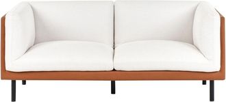 Beliani Sof&aacute; de 2 plazas 2 personas de tejido blanco