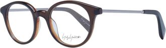 Yohji Yamamoto Bruine Ronde Acetaat Optische Monturen - unisex - Brillen - Bruin - ONE Size - Accessoires