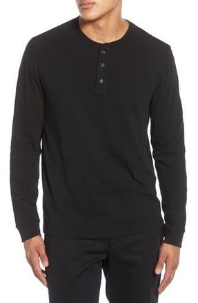 Vince Long Sleeve Slub Henley in Black at Nordstrom Rack, Size Large