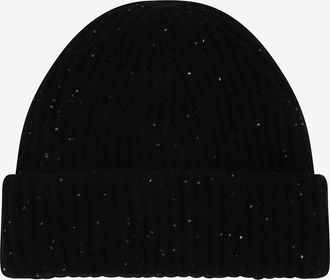 Fabiana Filippi Doppellagige Rippstrickm&uuml;tze aus Platinum-Faden mit Pailletten