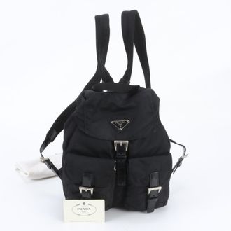Prada Black Leather Nylon Backpack (Pre-Owned)