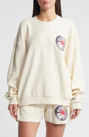 Boys Lie Bullseye Kara Cotton Graphic Sweatshirt in Beige at Nordstrom, Size Small/medium