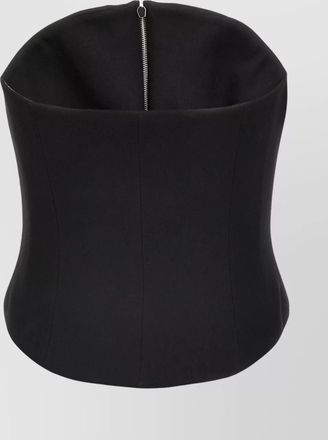 Alexander McQueen wool off-the-shoulder asymmetric bustier top