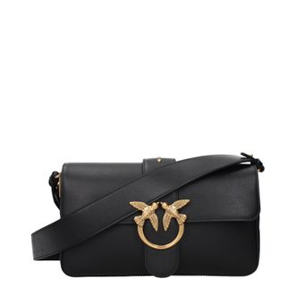 Pinko Pinko Love Damen Umh&auml;ngetaschen Leder Schwarz/Gold