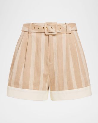 Ramy Brook Lillia Stripe Cuffed Shorts