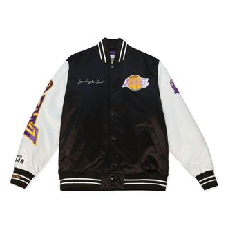 Mitchell & Ness x NBA Team Origins Varsity Satin Jacket Los Angeles Lakers OJBF4854-LALYYPPPBKWH